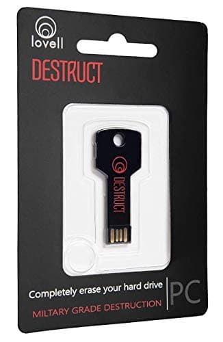 DESTRUCT USB Gadget - Military Grade Hard Drive Wiper - Permanently Erase All Data on PC and Laptops Before Selling