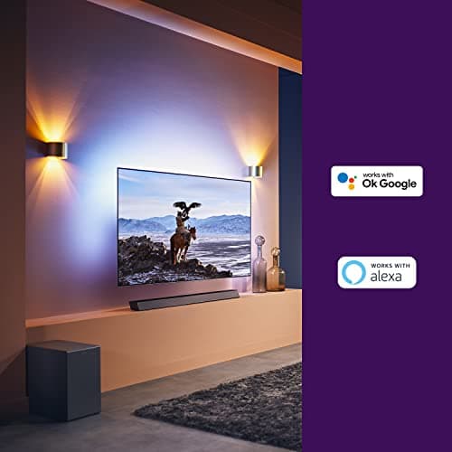 Philips B8905 Soundbar 3.1.2 with Wireless Subwoofer, Dolby Atmos, Compatible with DTS Play-Fi, Connects with Amazon Echo Devices and Voice Assistants, AirPlay 2 and BT Support, TAB8905