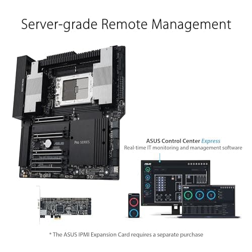 ASUS Pro WS TRX50-SAGE WIFI CEB Workstation motherboard, AMD Ryzen Threadripper PRO 7000 WX,ECC R-DIMM DDR5, 36 power-stage, WiFi 7,PCIe 5.0 x 16,PCIe 5.0 M.2, 10 Gb and 2.5 Gb LAN, multi-GPU support.