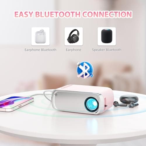 Mini Projector for Outdoor Portable Projectors, SmartPhone Screen Can be Mirrored to The Projector Through a Data Cable, Movies-Projector Compatible with HDMI, USB, Type-C, Laptop, TV Stick