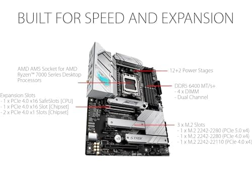 Micro Center CPU Motherboard Kit AMD Ryzen 7 7800X3D Unlocked Desktop Processor with ASUS ROG Strix B650-A Gaming WiFi 6E AM5 (LGA1718) Ryzen 7000 Gaming Motherboard