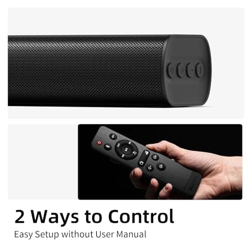 Sound Bars for TV 16-inch, Cinematic TV Sound Bar with Impactful Bass, Bluetooth Soundbar for TV with Remote Control, Wall Mountable TV Speakers Sound Bar Work with Traditional or Smart TV