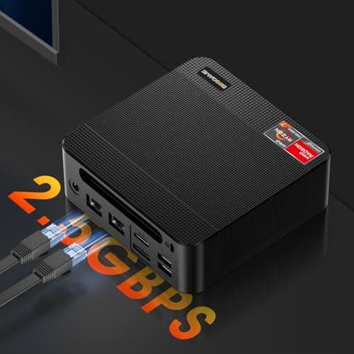 P4 Mini PC,AMD Ryzen 7 5700U(8C/16T, up to 4.3Ghz) 32GB DDR4 1TB NVMe SSD Mini Computers, Dual 2.5G LAN Ports, Dual NVMe Slots, Triple Display, WiFi 6, BT5.2