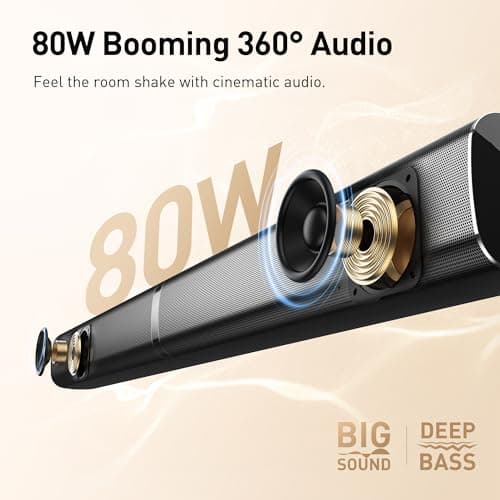 Karaoke Soundbar with Subwoofer for TV: Sound Bar with 2 Wireless Microphones - Home Theater Surround Sound System - Bluetooth Speaker with Remote Supports HDMI ARC/Optical/AUX/USB for TV/PC
