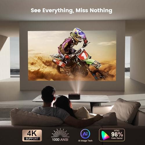 [Netflix-Licensed/Dolby Audio] Projector-4K with Wifi 6 and Bluetooth, ONOAYO 1000ANSI Native 1080P Built-in Netflix/YouTube/PrimeVideo, Electric Focus& 4D/4P Keystone Portable Smart Outdoor Projector