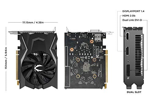 ZOTAC Gaming GeForce GTX 1650 OC 4GB GDDR5 128-Bit Gaming Graphics Card, Super Compact, ZT-T16500F-10L