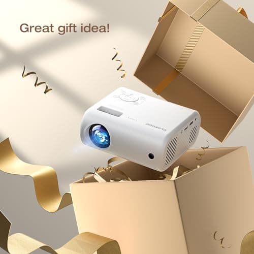 Mini Projector, CLOKOWE 2024 Upgraded Portable Projector with 9000 Lux and Full HD 1080P, Movie Projector Compatible with iOS/Android Phone/Tablet/Laptop/PC/TV Stick/Box/USB Drive/Game Console