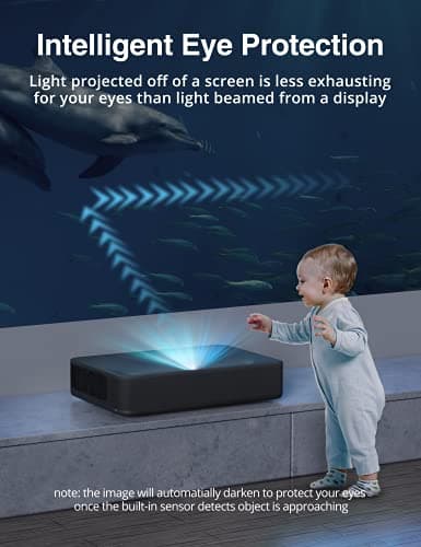 4K Ultra Short Throw Laser TV Home Theatre Projector, 2500 ANSI Lumens, HDR10, DTS and Dolby Audio, for Movies&Video&Gaming, Easy Installation