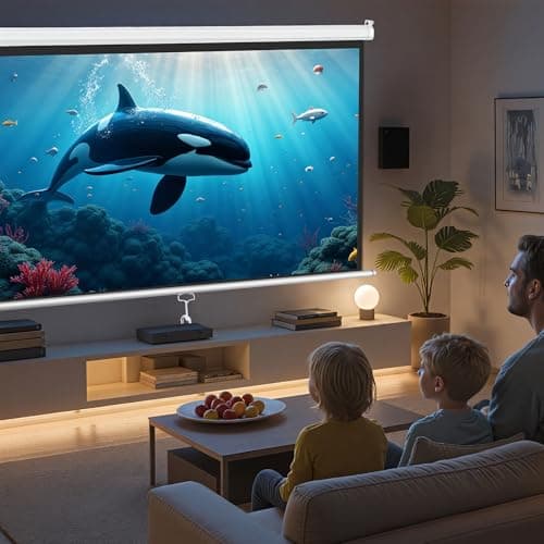 ZENY Portable Projector Screen Pull Down, 100 Inch 16:10 Video Projection Screen Home Theater, Retractable Projector Screen, Moive Screen Indoor Outdoor, Wall Mount (100'' 16:10 White)