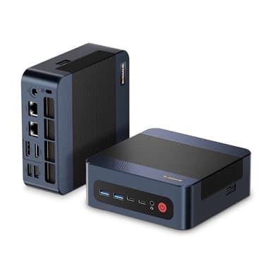 Mini Gaming PC M4, Dual 2.5G LAN Ryzen 7 7840HS Desktop Computers, 32GB DDR5 1TB PCIe4.0 NVMe SSD, Radeon 780M Graphics,Quad Display, Oculink/USB 4.0/HDMI/DP, Wi-Fi 6/ BT5.2
