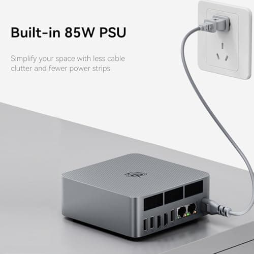 Beelink EQR6 AI Mini PC, AMD Ryzen 7 6800U(6nm, 8C/16T) up to 4.7GHz, Mini Computer 32GB LPDDR5 RAM 1TB M.2 PCIe 4.0 SSD, Micro PC 4K@60Hz Dual Display, Built-in PSU Copilot WiFi6/BT5.2/1000Mbps