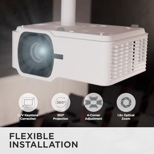 ViewSonic LS741HD 5000 Lumens 1080p Laser Projector with H/V Keystone, 4 Corner Adjustment, 360 Degree Projection, 1.6x Optical Zoom, LAN Control, and 24/7 Operation