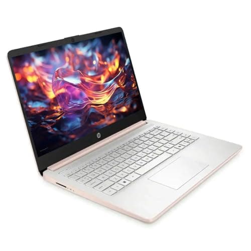 HP Business Student Laptop Computer - Windows 11 Pro & Microsoft Office Lifetime | 14 inch HD | AI-Powered, Long Batter Hr N-Serious Laptop| 16GB RAM, 128GB UFS, 256GB Extend Micro SD | Rose Gold