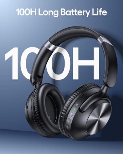 TAGRY Hybrid Active Noise Cancelling Headphones 100H Playtime Wireless Over Ear Bluetooth Headphone with Hi-Res Audio Fast Charging Comfort Earcups Headsets for Travel Home Office Phone PC Black