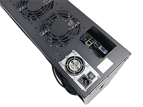 YunSPace 857 Mining Machine Motherboard,8 GPU Slots Miining Machine System,Adjustable Wind Speed Miner Barebone Motherboard with SSD,RAM(Without GPU)