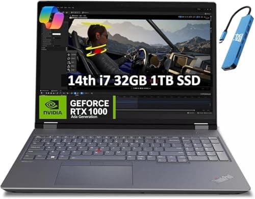 Lenovo ThinkPad P16 Gen 2 Mobile Workstation (16" FHD+ 100% sRGB, Intel 20-Core i7-14700HX, 32GB DDR5, 1TB SSD, NVIDIA RTX 1000 Ada) Laptop for Engineer, Architect, 1080P Webcam, IST HUB, Win 11 Pro