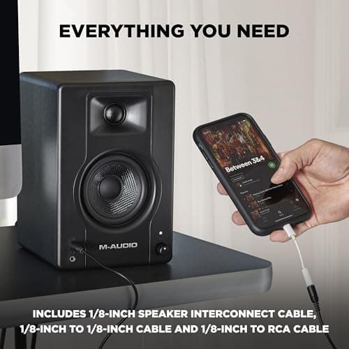 M-AUDIO BX3 Pair 3.5" 120W Studio Monitors, HD PC Speakers for Recording and Multimedia with Music Production Software