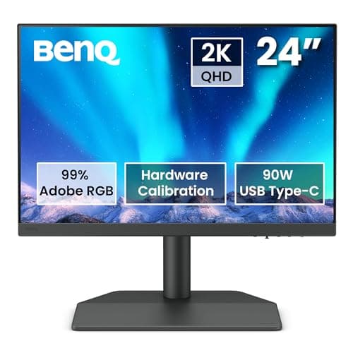 BenQ SW242Q 24-inch 2K 90W USB-C 16:10 Photographer MacBook/Windows Compatible Monitor, 99% Adobe RGB, 100% sRGB, Hardware Calibration, 90W USB-C, TUV Anti-Reflection Cert., 16-bit 3D LUT, HDR10