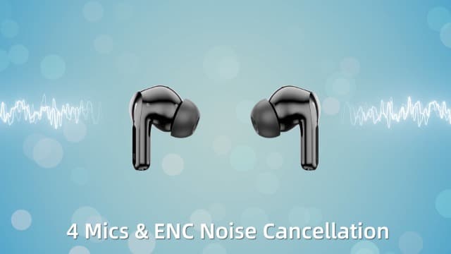 Wireless Earbuds, 2025 Bluetooth Headphones 5.3 HiFi Stereo Ear buds with ENC Noise Cancelling Mics, 40H Bluetooth Earbuds with Dual LED Display Charging Case, IP7 Waterproof Earphones for Android iOS