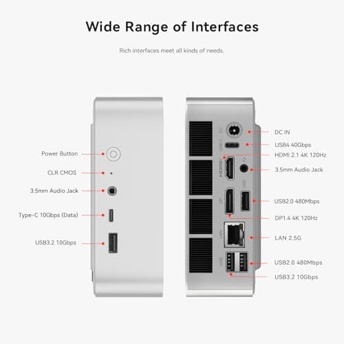 Beelink Mini PC, AMD Ryzen 7 8745HS(8C/16T, up to 4.9GHz), 24GB DDR5 RAM 1TB PCle4.0 SSD, SER8 Mini Computer Support 4K@144Hz, Tirple Display, HDMI+DP, WiFi6, BT5.2, USB4