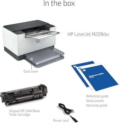 HP Laserjet M209dw Wireless Black & White Laser Printer, Single-Function, Print, Best for Home Office (Renewed)