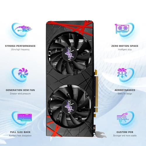 RX 560 XT 8GB GDDR5 Graphics Card,1792SP,128Bits, PC Gaming Video Card, Computer GPU, PCI Express x16 3.0 with Freeze Fan Stop for Desktop Computer Tarjeta Gráfica