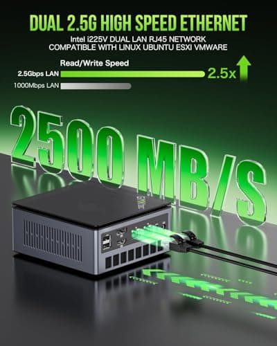 GMKtec Mini PC Gaming, M7 AMD Ryzen 7 PRO 6850H (8C/16T 4.70Ghz) Dual NIC LAN 2.5G Desktop Computer, 32GB DDR5 RAM + 512GB Hard Drive PCle SSD, Dual USB4, HDMI 2.1, USB-C