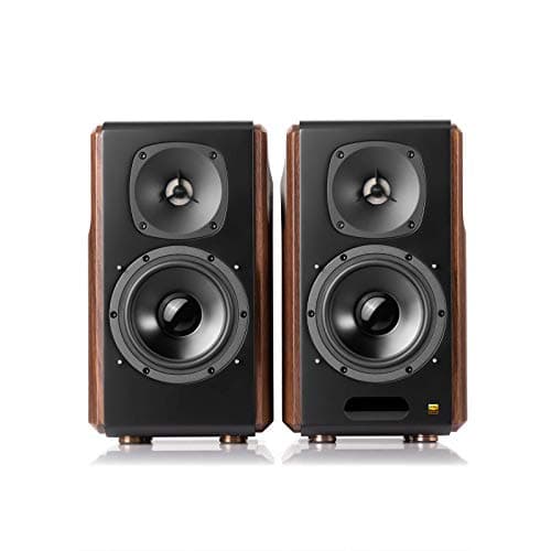 Edifier S2000MKIII Coaxial, Bluetooth, Optical and RCA Bookshelf 2 Speakers, Near-Field Active Tri-Amped 130w Studio Monitor for Audiophiles with Wireless, Line-in and Fiber-Optic Input Walnut