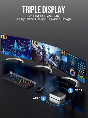 GMKtec G9 Plus Mini PC NAS, Intel N150 Dual Boot 11 Pro Linux Desktop Computer 12GB DDR5 64GB EMMC + 1TB M.2 SSD, 4*M.2 NVMe Slots, Dual NIC 2.5GbE, USB-C 10Gbps, Network Attached Storage