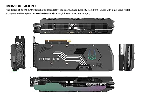 ZOTAC GAMING GeForce RTX™ 3080 Ti AMP Holo 12GB GDDR6X 384-bit 19 Gbps PCIE 4.0 Graphics Card, HoloBlack, IceStorm 2.0 Advanced Cooling, SPECTRA 2.0 RGB Lighting, ZT-A30810F