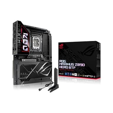 ASUS ROG MAXIMUS Z890 HERO BTF Z890 LGA 1851 ATX motherboard, hidden-connector design, Advanced AI PC Ready, 22+1+2+2 stages, DDR5, WiFi 7, 2.5G LAN, 6x M.2, PCIe 5.0, Thunderbolt 4, USB Type-C, AI OC