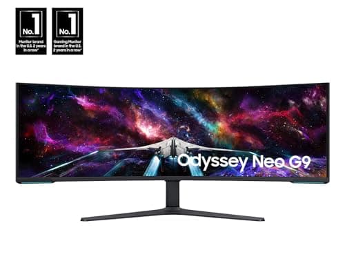 Samsung 57" Odyssey Neo G9 (G95NC) Series Dual 4K UHD 1000R Curved Gaming Monitor, 240Hz, 1ms with DisplayPort 2.1, Quantum Mini-LED, DisplayHDR 1000, AMD FreeSync Premium Pro, LS57CG952NNXZA