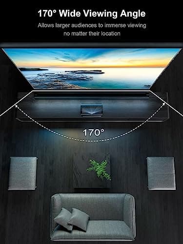 AWOL VISION 120" Motorized ALR Floor Rising Projector Screen for Ultra Short Throw Projector, Floor Stand Screen for Home Theater, 4K/8K Ultra HD, Active 3D, 95% Ambient Light Rejecting-ALR-F220C