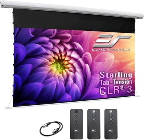 Starling Tab-Tension CLR® 3 Series Upgraded RC1 Kit, 121-INCH Diag.16:9 Ultra Short Throw Ceiling Ambient Light Rejecting (CLR/ALR) Electric Wall/Ceiling Retractable Projector Screen, STT121XH2-CLR3