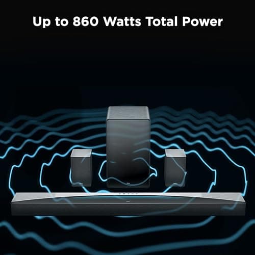 TCL Q85H Q Class 7.1.4 Channel Sound Bar with Dolby Atmos, DTS:X, Ray Danz Technology, Wireless Subwoofer, Wireless Surround Speakers, and Bluetooth Music Streaming