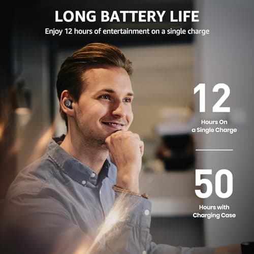TOZO T6 Wireless Earbuds, Bluetooth 5.3 Ear Buds, Stereo Sound in Ear Headphones, 50 Hours Playtime, Wireless Charging Case, APP Customizable EQs, IPX8 Waterproof Earphones