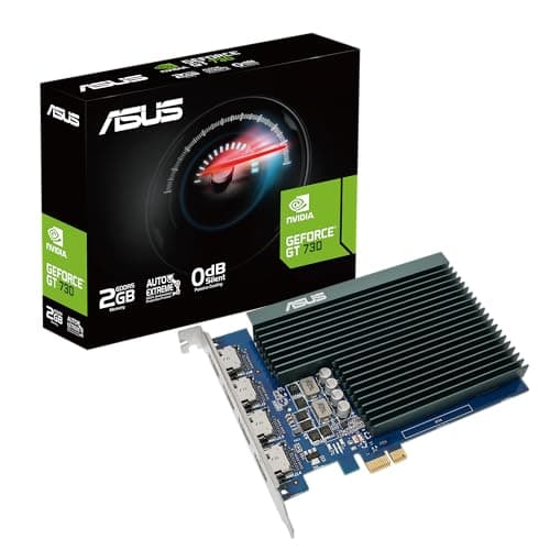 ASUS NVIDIA GeForce GT 730 Graphics Card (PCIe 2.0, 2GB GDDR5 Memory, 4X HDMI Ports, Single-Slot Design, Passive Cooling)