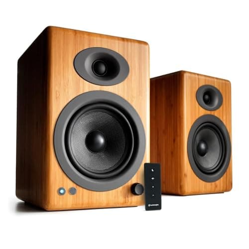 Audioengine A5+ Wireless Bluetooth Bookshelf Speakers - Premium 150W Stereo Speakers for Music, Gaming, Turntables, Home Theater Systems - Powerful Studio Monitors