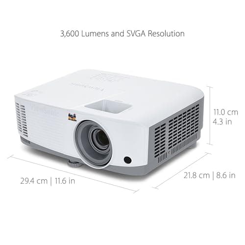 ViewSonic PA503S 4000 Lumens SVGA High Brightness Projector for Home and Office with HDMI Vertical Keystone
