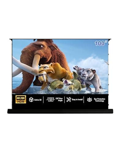 IN&VI Fresnel Motorized Floor Rising Projector Screen for Long/Standard Projector,Motorized Projector Screen 4K/8K Ultra HD 3D Active,ALR Movie Screen for Home Theater,95% Ambient Light Rejecting