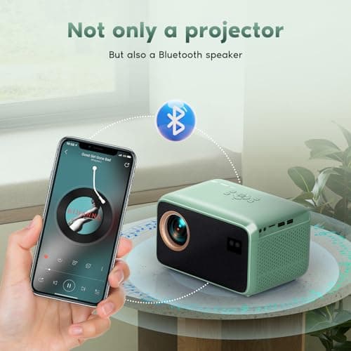 【Electric Focus】4K Projector with WiFi and Bluetooth, TMY Portable Projector with Zoom Function, Movie Projector for Phone/TV Stick/HDMI/USB/Laptop/DVD/PS5, Mini Projector for Bedroom or Outdoor