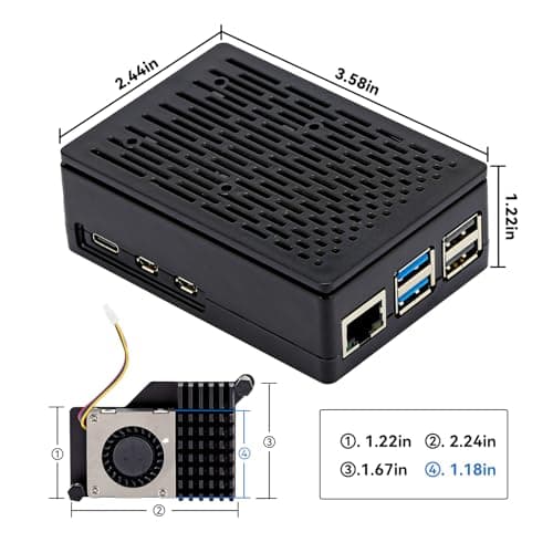 Tada for Raspberry Pi 5 8GB Basic Kit Including Pi 5 8GB Board, Pi 5 ABS Case and Active Cooler (8GB RAM)