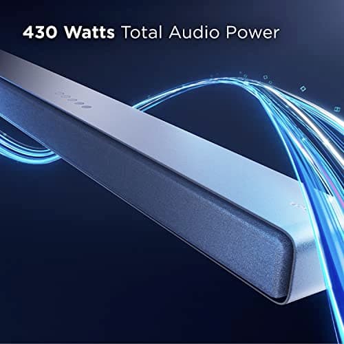 TCL 5.1ch Sound Bar with Wireless Subwoofer (Q6510, 2023 - Model), Dolby Audio, DTS Virtual:X, 430W, Built-in Center Channel Speaker, 2 Rear Surround Sound Speakers, Wall Mount/HDMI Cable (Renewed)
