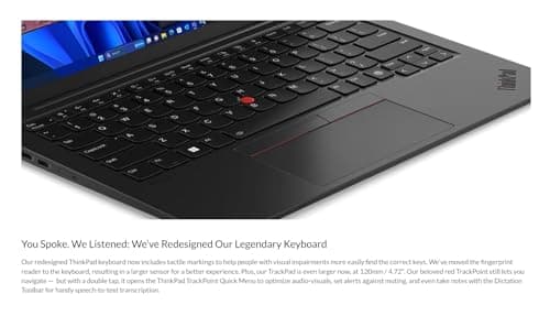 Lenovo Gen 12 ThinkPad X1 Carbon Laptop with Intel Ultra 7 165U vPro Processor, 14" WUXGA 100% sRGB Touchscreen, 32GB 6400MHz RAM, 1TB Gen4 Performance SSD, FHD+ IR+ RGB Camera, and Windows 11 Pro