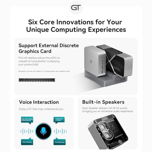 Beelink GTi12 Ultra Mini PC, Intel Core i9-12900HK (14C/20T, up to 5.0GHz), 32GB DDR5 RAM 1TB PCle4.0 SSD, Mini Desktop Computer Support 4K@144Hz/AI Chip/Voice Interaction/Speaker/Fingerprint Sensor
