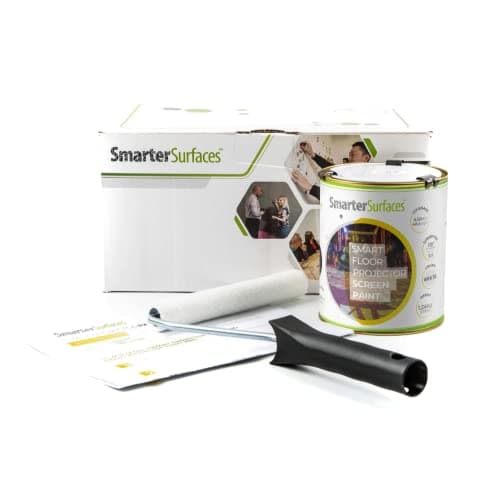 SmarterSurfaces Floor Projector Screen Paint 48ft² | Standard 4K HD Projections | Projectable Floor Paint for Events, Retail Outlets, Exhibitors | Wipeable or Washable (Gain Value 1.23)