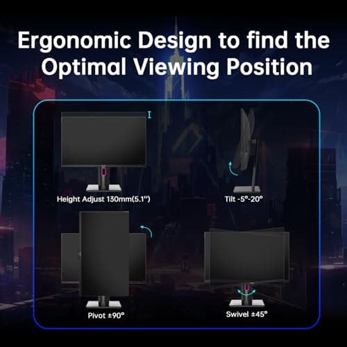KTC 27" 4K UHD 144Hz Gaming Monitor - Fast IPS Panel 160Hz 1ms GTG, HDR400 132% sRGB, HDMI2.1/DP1.4, VESA Mount, Height/Tilt/Pivot/Swivel Stand, Vertical Monitor Ideal for Gamers, Designers