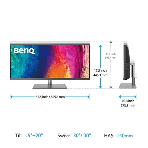 BenQ PD3420Q Ultrawide Creator Monitor for Macbook 34" WQHD 1440p | 100% Rec.709 & sRGB, 98% P3 | IPS | DeltaE ≤3 | Pantone | AQCOLOR | KVM | Calibration Report | Erognomic | USB-C (65W) | USB Hub