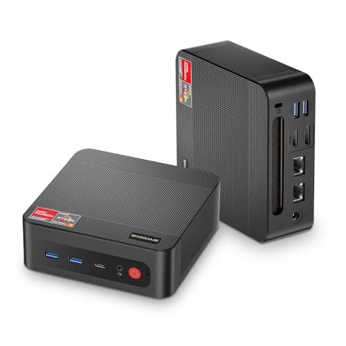 P4 Light Gaming Mini PC Ryzen 7 5700U 32GB RAM 1TB SSD 11 Pro Triple 4K 60HZ Displays Desktop Computers, Support PS3 Emulator Micro PC, HDMI+DP+Type-C, WiFi 6E, BT5.2, Dual 2.5GbE LAN