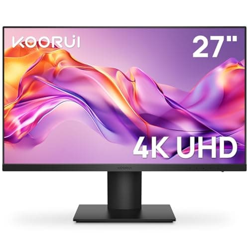 KOORUI 27 Inch 4K UHD(3840 * 2160) Monitor IPS Ultra-Thin Computer Monitor with 95% DCI-P3, Freesync & G-sync, Displayport&HDMI, Audio Out, VESA Mountable, Tilt